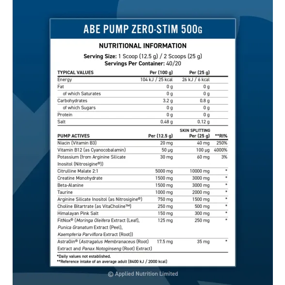 Applied Nutrition ABE Non-Stim Pump - Image 2